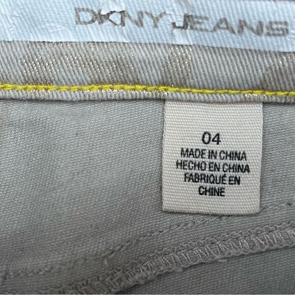 Dkny Jeans - Gold Metallic Leopard  Leggings Pants 4 - Picture 6 of 12